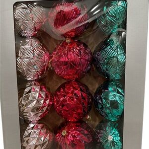 Southern Living Red, Silver, and Teal Ornament Collection